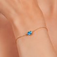 thumbnail image 4 of Gem Stone King 18K Rose Gold Plated Silver Swiss Blue Topaz Solitaire Bracelet for Women (1.00 Cttw, Oval Cut 7x5mm), 4 of 6