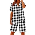 thumbnail image 1 of Conjunto de Lino para las Mujeres Casual a Damas Manga Corta con Bolsillos Pantalones Cortos, Traje de Dos Piezas para Primavera Verano, 1 of 7