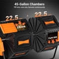 thumbnail image 4 of Efurden Dual 45 Gallon Chamber Compost Bin, Outdoor Rotating Compost Tumbler with Aeration System for Garden Kitchen and Yard Waste (Orange）, 4 of 10