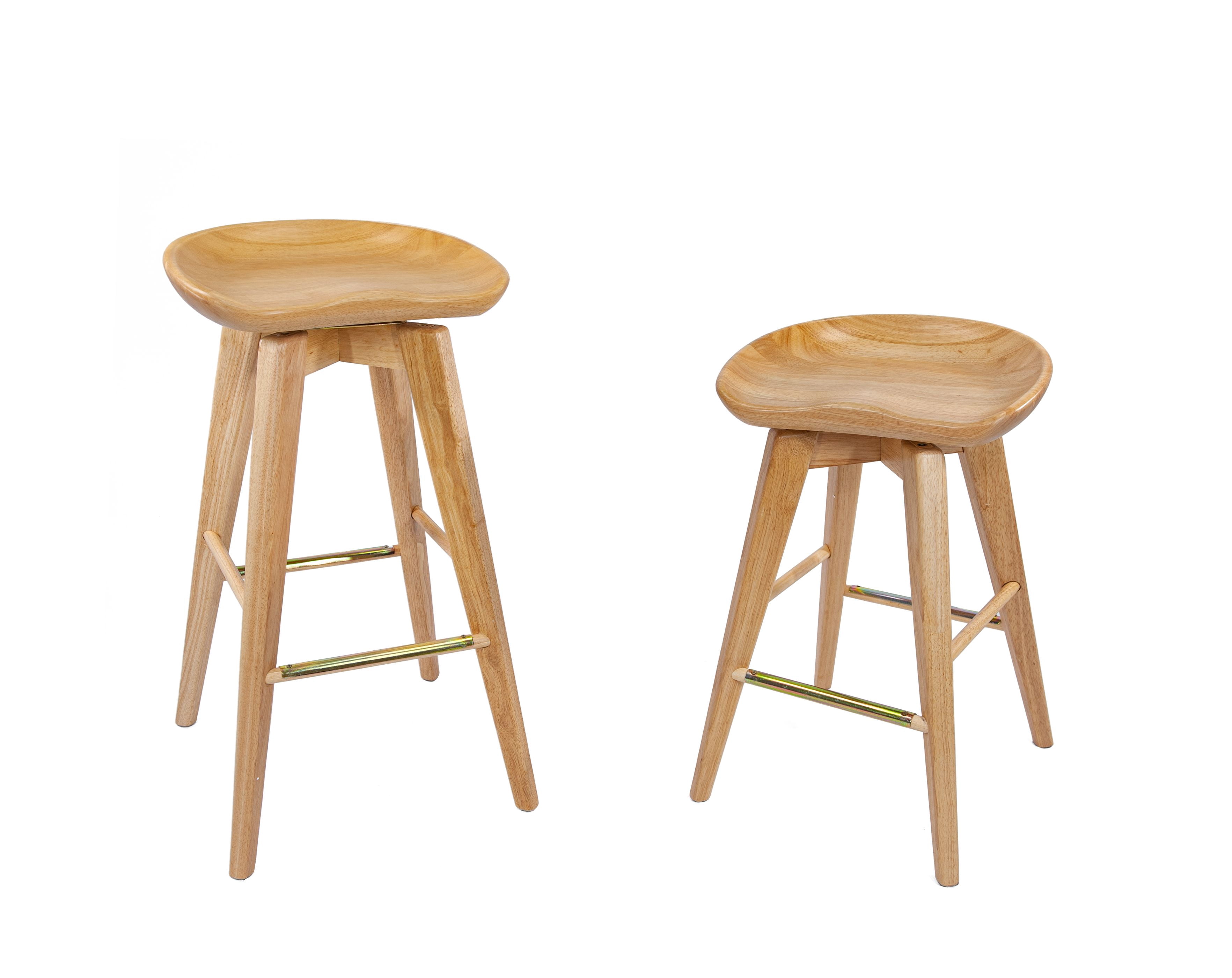 Boraam Bali 29" Backless Swivel Wood Bar Stool, Natural Finish
