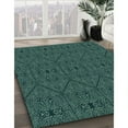 thumbnail image 2 of Ahgly Company Indoor Round Patterned Deep Teal Green Area Rugs, 6' Round, 2 of 6