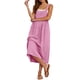 thumbnail image 5 of Trajes Cómodos para las Mujeres Lino de Ajuste Suelto Vestido de Playa con Correa de Espagueti de Línea a con Bolsillos para las Vacaciones, 5 of 8