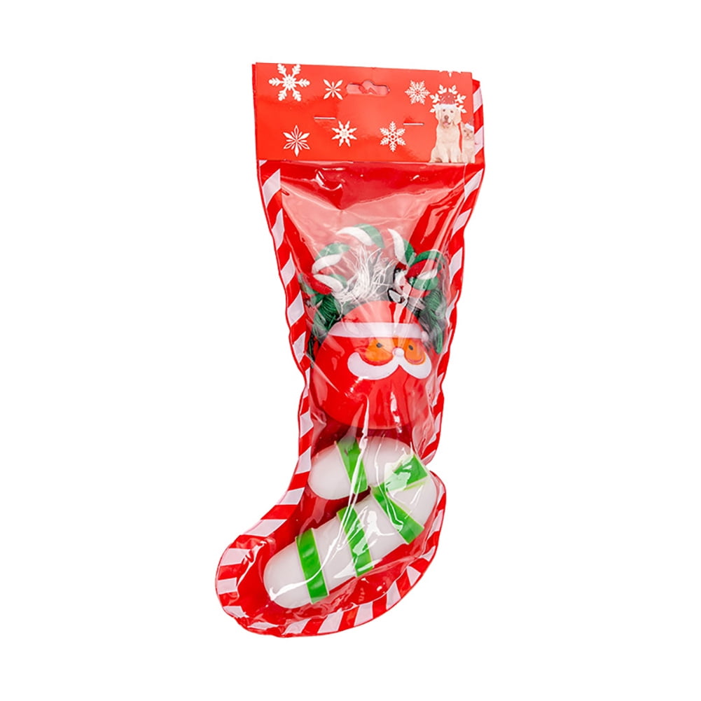 Christmas Dog Stocking Toys Xmas Dog Toys Set, Rubber Dog Toys, Indestructible Dog Toy Durable Squeaky Puppy Chew Toys for Training Teething