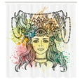 thumbnail image 3 of Ambesonne Occult Shower Curtain, Female Shaman Feathers, 69"Wx84"L, Multicolor, 3 of 5
