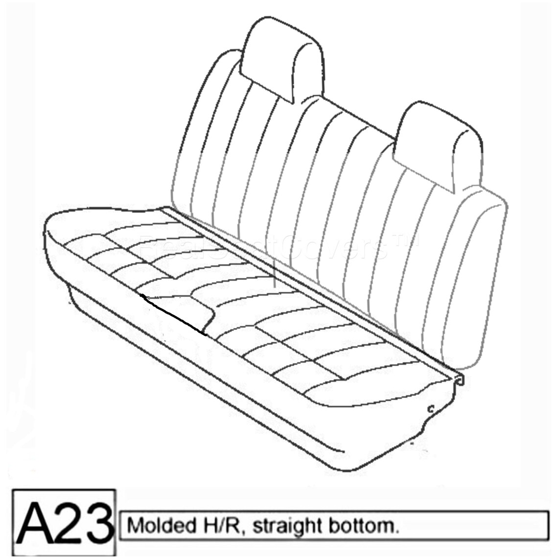 Seat Cover for Toyota Tacoma 1995 - 2004 Front Solid Bench Molded Headrest RealSeatCovers A23 Blue - image 2 of 4