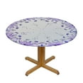 thumbnail image 3 of Nawypu Lavender Spring Flowers Tablecloth Round Purple Florals Butterfly Table Cloths Fabric Spring/Summer Flowers Leaf Table Cover for Kitchen Dining Room Picnic Party Spring Outdoor, 3 of 7