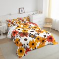 thumbnail image 3 of Manfei Cartoon Floral Daisy Bedding Comforter Set,Rustic Plant Twin Comforter Sets,White Orange Bedding Set For Boys Girls,Breathable Home Decor Reversible,2-Piece, 3 of 8
