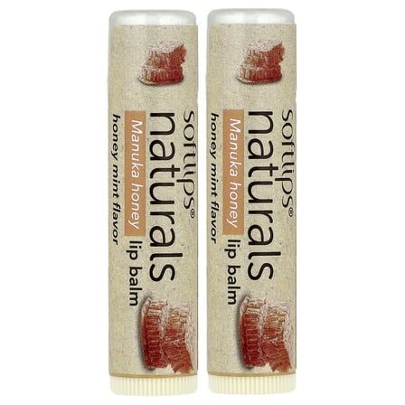 Softlips Naturals Lip Balm with Manuka Honey, Honey Mint, 2 Sticks, 0.15 oz (4.2 g) Each
