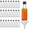 thumbnail image 1 of Mini Liquor Bottles (24 Pack) - Reusable Plastic 50ml Empty Spirit Bottles With Black Screw Caps And Liquid Funnel G, 1 of 3