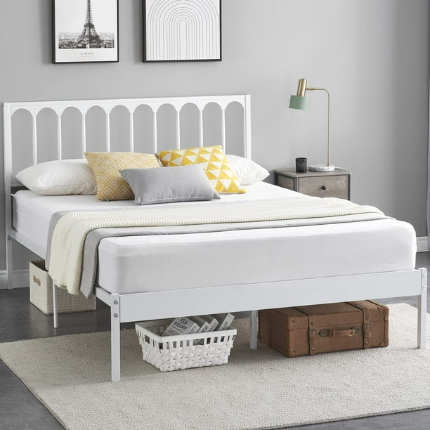 DSstyles 14 inch Full Size Bed Frame Metal Platform Mattress Foundation