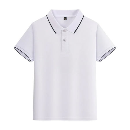 YWOAGH Kids Boys Girls Summer Casual Short Sleeve Striped Shirts Button Down Collar Shirt for Teen Holiday White 7-8 Years