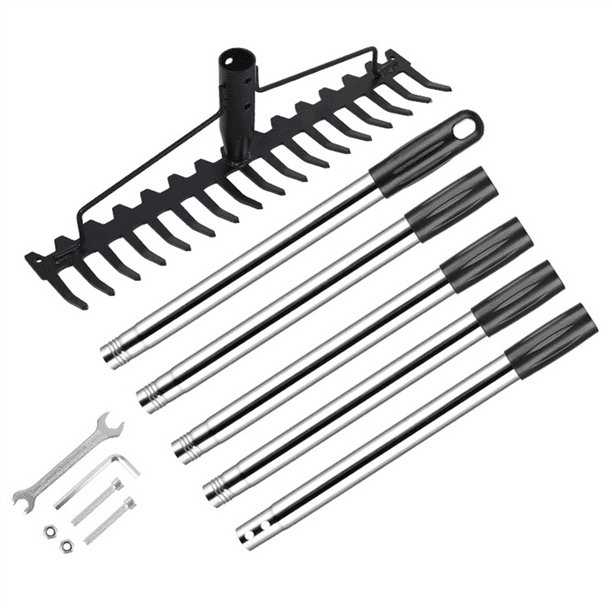 17 Steel Teeth Metal Head Rake Soil Scarifier with Stainless Steel ...