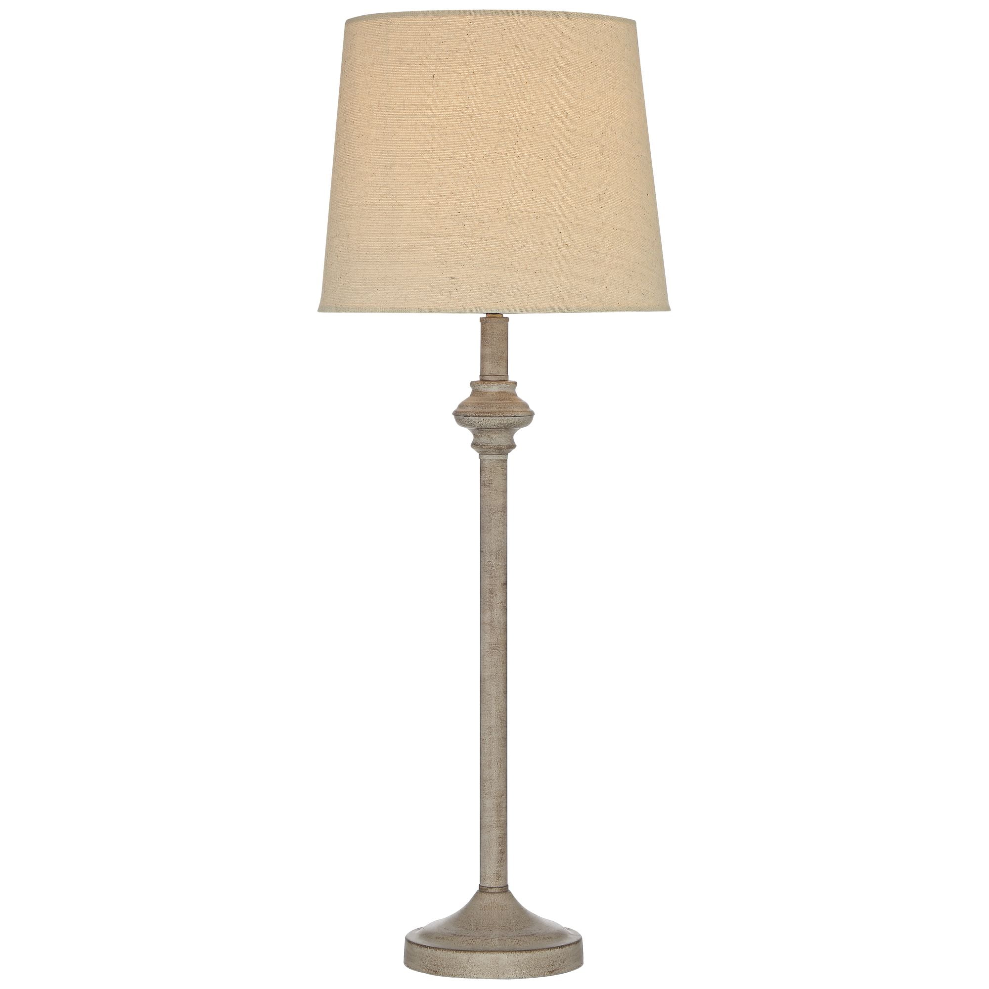 360 Lighting Carter Rustic Farmhouse 3 Piece Table Floor Lamp Set Beige Metal Cream Fabric Tapered Drum Shade for Living Room Bedroom Office House