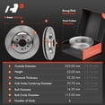 thumbnail image 2 of A-Premium 12.72 in (323 mm) Front Vented Disc Brake Rotors + Ceramic Pads Kit Compatible with Select Cadillac Models - SRX 2004 2005 2006 2007 2008 2009, 6-PC Set, 2 of 9