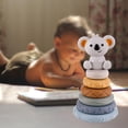 thumbnail image 3 of Anillos de apilamiento para bebés perfecl Juguete de mordedor Montessori con Koala, 3 of 8