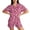 pink zebra stripes, variant on Womens Pajama Sets 2 Piece, V Neck Button Down Short Sleeve Pajamas for Women, Soft Polyester Homewear Lounge Set, Leopard Zebra Print Sleepwear S-3XL