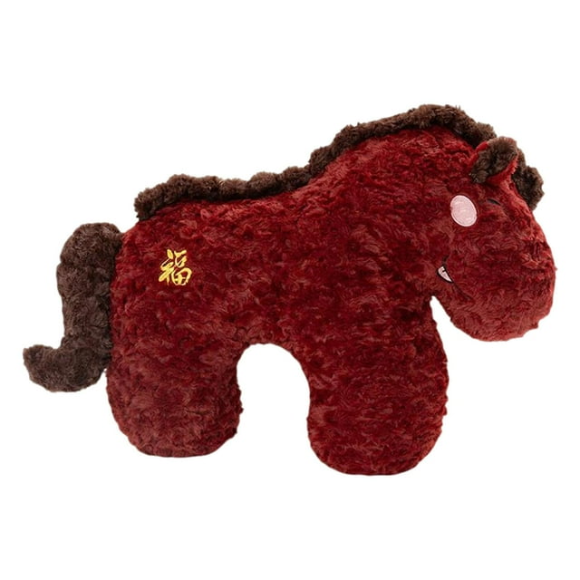 Caballo de peluche festivo, juguete gigante suave, caballo de peluche coleccionable, regalo para Fu Rojo