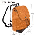 thumbnail image 2 of Kuqiui Orange Glitter Print Leather Backpack Purse For Women Fashion Ladies Vintage Bags Casual College Travel Backpacks bag, 2 of 4