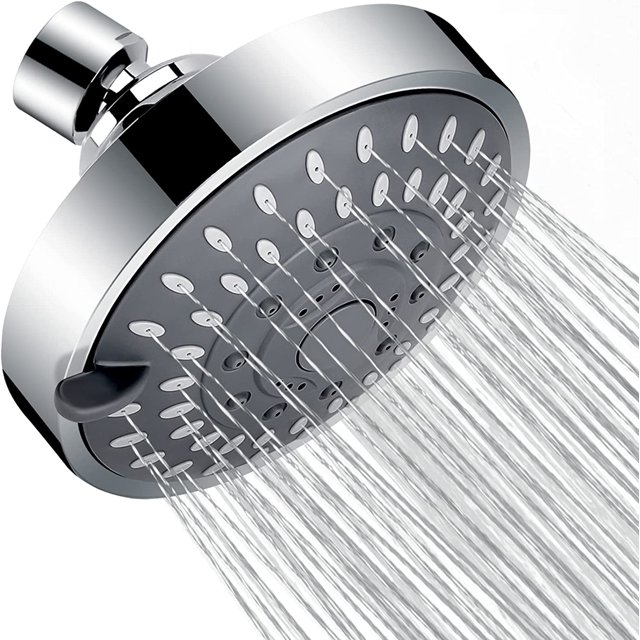 Alcachofa de ducha de alta presión, 5 configuraciones de rociado Alcachofa de ducha de baño ajustable, Alcachofa de ducha fija Alcachofa de ducha de lluvia Alcachofa de ducha de alto flujo con rótula JAMW Sencillez