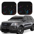 thumbnail image 1 of Kdxio Color Musical Notes Print 2-Piece Sun Shade Front Windshield - Foldable Car Front Window Sunshades for Most Sedans SUV Truck-Small, 1 of 6