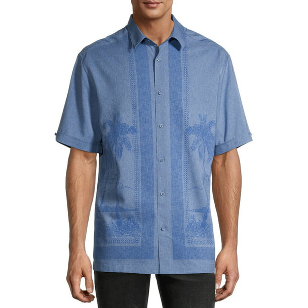 Cafe Luna - Café Luna Men's Short Sleeve Printed Tropical Woven Shirt ...