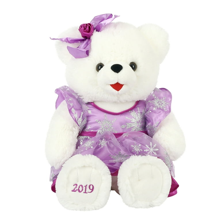 Holiday Time 2019 Snowflake Teddy Bear Pink Dress Walmart