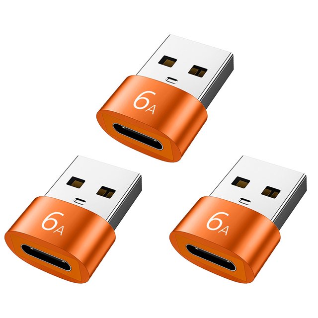 Adaptador OTG 6A Tipo C a USB3.0 Btafrte para PC 3 Piezas Naranja