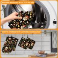 thumbnail image 5 of Black Cow Print Oven Mitts and Pot Holders Sets 4Pcs,Extra Long Oven Gloves Potholder for Kitchen Cooking Baking BBQ 100% Cotton Heat Resistant, 5 of 6