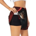 thumbnail image 3 of Running Shorts for Women, Mysterious Hooded Wolf Workout Athletic Shorts with Pockets, Lounge Yoga Shorts Women, 3 of 7