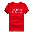 thumbnail image 2 of DailyTrove Women's "I'm Yours No Returns" Heart Graphic T-Shirt - Short Sleeve Casual Tee, Playful for Couples & Daily, 2 of 5