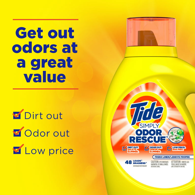 Tide Simply Odor Rescue Fresh Linen Liquid Laundry Detergent, 31