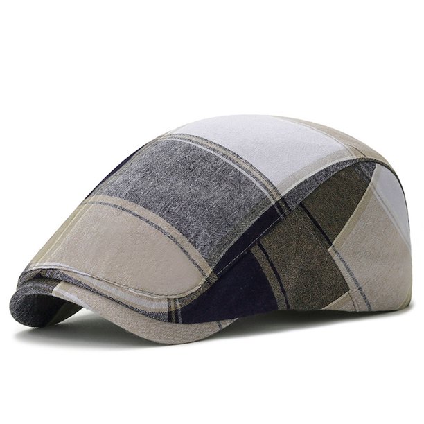 Sombreros unisex casuales a cuadros, elegantes, a la moda, británicos, Gerberet, cómodos, transpirables, para hombre, de poliéster.