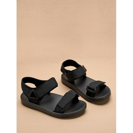 

Women s Double Hook and loop Fastener Strap Sport Wedge Sandals Black EUR40(9)