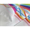 thumbnail image 4 of Ambesonne Soccer Quilted Bedspread Set 3 Pcs, Rainbow Pattern Line, King Size, Multicolor, 4 of 5