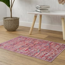 Unique Loom Maahru Collection Area Rug - Waxing Moon (7' 10" x 10' Rectangle Rust Red/Beige)