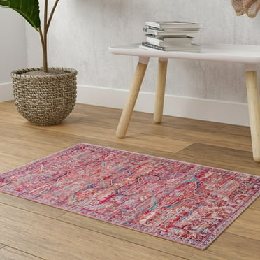 Unique Loom Maahru Collection Area Rug - Waxing Moon (7' 10" x 10' Rectangle Rust Red/Beige)