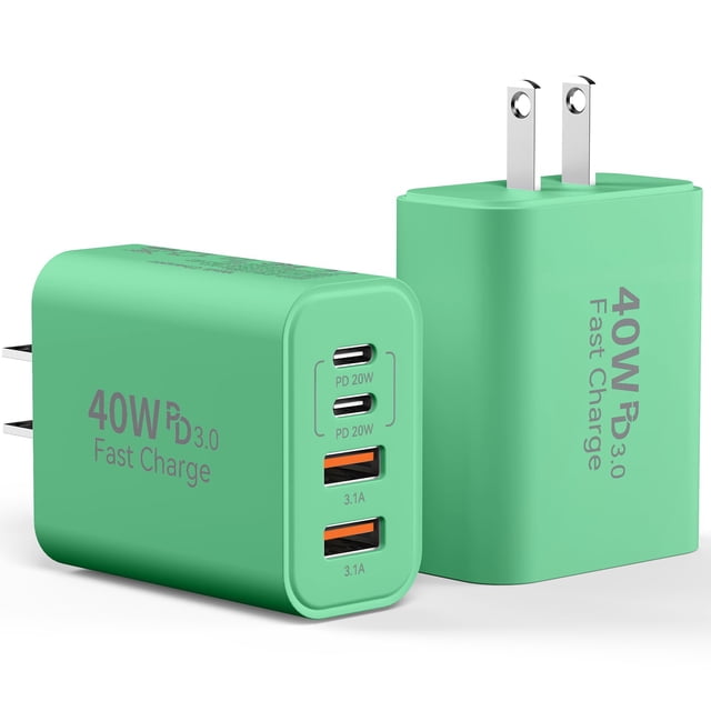 Bloque de cargador USB C Ubearkk 40 W, 4 puertos tipo C, carga rápida