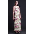 thumbnail image 4 of Bimba Floral Ladies Crew Neck Waist String Print Maxi Dress with Side Slits Summer Wear-X-Small, 4 of 6