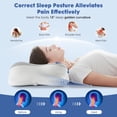 thumbnail image 3 of MOONORAH Cervical Neck Pillow, Ergonomic Memory Foam Bed Pillows for Neck Pain Relief with Cooling Pillowcase, Orthopedic Contour Neck Support Pillow for Side Back Stomach Sleepers, Gray, 3 of 8