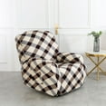 thumbnail image 1 of 4-Piece Furniture Protector Striped Plaid Reclining Case With Pockets  1 Seat   Recliner Furniture Cover With Elastic Bottom, 1 of 13