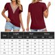 thumbnail image 2 of Camiseta Mujer Camiseta de mujer sexy de verano Camiseta con cuello en V profundo Ropa femenina informal (Rojo vino XL) Ygjytge para Mujer Vino rojo T S, 2 of 8