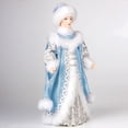 thumbnail image 3 of STP Goods Snow Maiden in Blue Fur Coat Collectible Doll 11” (28 cm) Snow Maiden Christmas Figurine Holiday Décor Xmas Standing Decoration Xmas Figure Doll Decoration, Blue White Silver, 3 of 7