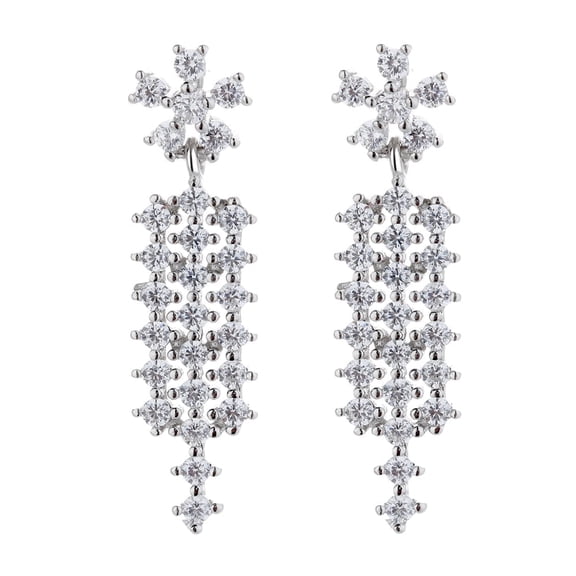 Sterling Silver Drop earring with Simulated Diamonds for that special occasion