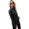 thumbnail image 4 of Yuemengxuan Women Autumn Jacket, Stand-Neck/Hooded Long Sleeve Zipper-Front Casual Coat, 4 of 6