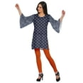 thumbnail image 3 of Moomaya Robe Tunique Mini à Manches Kimono Imprimées à Col Rond pour Femmes Vêtements, 3 of 5
