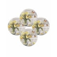 thumbnail image 7 of 15 Inch Round Placemats Set of 4, Yellow Tulip Non Slip Heat Insulation PP Table Mats, Vintage Spring Floral Retro Art Butterfly Wooden Washable Place Mats for Kitchen Dining Party Table Decor, 7 of 7