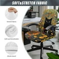 thumbnail image 3 of FKELYI Floral Black Cat Print Office Chair Cover Swivel Chair Protector Cover with 2 Pcs Armrest Covers Anti-Dust Washable Breathable Gaming Chair Slipcover, Small, 3 of 6