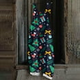 thumbnail image 3 of KDDYLITQ Christmas Romper for Women Cotton Linen Snowflake Plus Size Jumpsuits U Neck Funny Holiday Pants Adjustable Spaghetti Strap Plaid Overalls with Pocket Dark Blue 3XL, 3 of 4