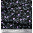 thumbnail image 2 of Soimoi Cotton Duck Fabric Leaves & Periwinkle Floral Print Fabric by The Yard 42 Inch Wide, 2 of 3