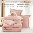 thumbnail image 4 of 7 Pieces Queen Comforter Set, Soft Bed in a Bag Queen Size, All Season Bedding Set with Comforter, Flat Sheet, Fitted Sheet, Pillowcases & Shams, Rose Gold, 4 of 8